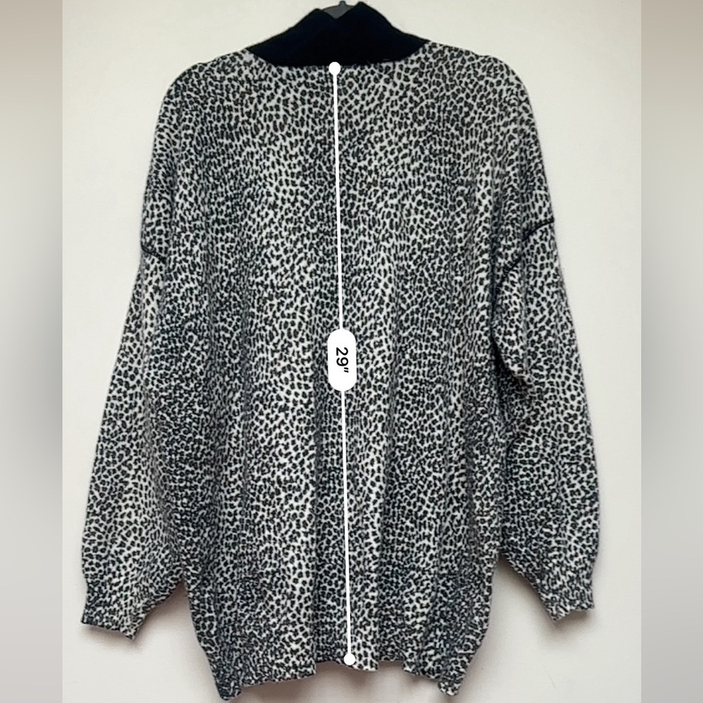 Adele Joyce Women Leopard Print Wool Blend Cardigan‎ Sweater Size 2X Vintage - Picture 7 of 7